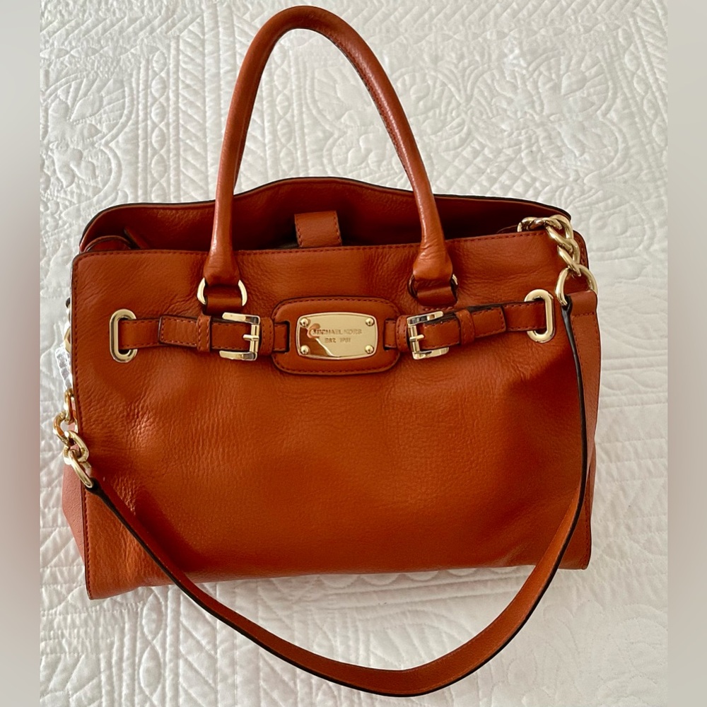 Michael Kors Classic Fall Caramel Brown Leather Satchel/Bag